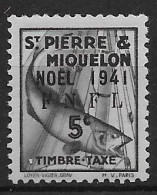 1941 Saint Pierre Et Miquelon N° Tx 42  Nf*  MLH. Timbre-taxe . Noël 1941 F.N.F.L. - Timbres-taxe