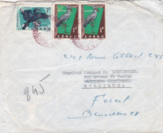 CONGO --lettre De LEOPOLDVILLE Pour CHARLEROI Réexpédiée Sur BRUXELLES (Belgique)  Timbre..cachet CHARLEROI Au Verso - Storia Postale