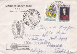 Belgique--1980-lettre De VEDRIN (Belgique) Pour DAKAR (Sénégal) Réexpédiée Sur Bruxelles...beaux Timbres..Marché St Eloi - Covers & Documents