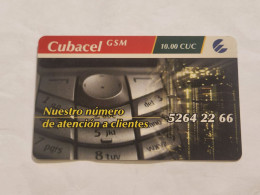 CUBA-(Cubacel-01Cc)-Nuestro Número De-(68)-(10 CUC)-(0109279334025)-used Card+1card Prepiad Free - Cuba