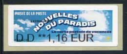 LISA De 2023 - "LETTRE VERTE DD ** 1,16 EUR - MUSEE DE LA POSTE - NOUVELLES DU PARADIS" - 2010-... Illustrated Franking Labels