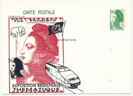 Entier Repiqué - 1,90 Liberté - Exposition Régionale Thématique - FOS SUR MER - 1988 - Neuf - Cartes Postales Repiquages (avant 1995)