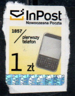 POLONIA POLAND POLSKA INPOST PLERWSZY TELEFON 1857 TELPHONE 1z USED USATO OBLITERE' - Used Stamps