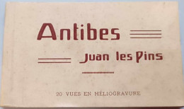 Carnet De Cartes Complet - France - Antibes - Juan Les Pins - 20 Héliogravures - Carte Postale Ancienne - Other & Unclassified