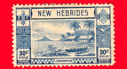 NUOVE EBRIDI - 1938 -  Paesaggi Indigeni - Isola Di Lopevi E Canoa Kopra Con Vulcano - 30 - Oblitérés