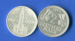 All  2  Pieces 2  Mark  1951 J +2  Mark  1934 A - Sonstige & Ohne Zuordnung