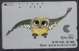 Japan 1V Owl SNACK Used Card - Búhos, Lechuza