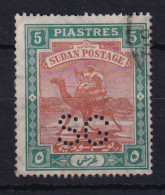 Sdn: 1913/22   Official - Arab Postman 'S G' Punctured OVPT  SG O19   5P    Used - Sudan (...-1951)