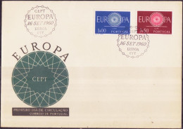 Portugal FDC1 1960 Y&T N°879 à 880 - Michel N°898 à 899 - EUROPA - FDC