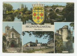 {91175} 79 Deux Sèvres Argenton Château , Multivues ; Le Pont Neuf , L' Ebaupinay , Eglise , Place Bergeon , L' Argenton - Argenton Chateau