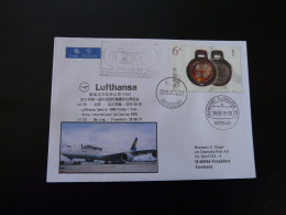 Lettre Vol Special Flight Cover Beijing China To Frankfurt Airbus A380 Lufthansa 2013 - Brieven En Documenten