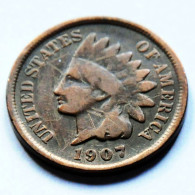 US - 1 CENT - 1907 - Halve Cent