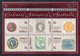 AUSTRALIA 1990 RARE & UNUSUAL COLONIAL STAMPS + SILVER STAMP WORLD LONDON 90 OVERPRINT SG MS1253 Mi BL 10 MNH - Ongebruikt