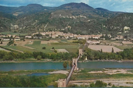 ROCHEMAURE  -  Vue Générale Aérienne  -  Au Premier Plan Le Pont Suspendu - Rochemaure