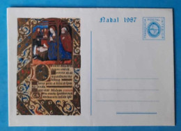 Andorra Viguerie Andorre Aérogramme Mint Neuf 1987 Noël Nadal - Vegueria Episcopal