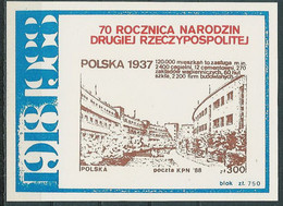 Poland SOLIDARITY (S321): KPN 1918-1988 70th Ann. II RP Polska 1937 (block) - Vignettes Solidarnosc
