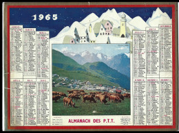 Almanach  Calendrier  P.T.T  -  La Poste -  1965 - Paysage   En Montagne - Big : 1961-70