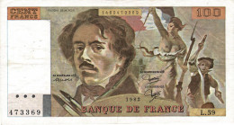 Billet 100 Francs 1982 - 100 F 1978-1995 ''Delacroix''