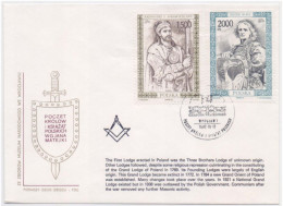 First Grand Lodge Erected In Poland, Three Brothers Lodge Of Unknown, Freemasonry Masonic, Limited Only 90 Cover Issued - Vrijmetselarij