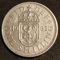 GRANDE BRETAGNE - 1 SHILLING 1963 - Elizabeth II - 1ère Effigie - Sans "BRITT:OMN:" - Blason De L'Écosse - KM 905 - I. 1 Shilling