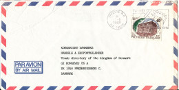 French Polynesia Air Mail Cover Sent To Denmark Papeete Ile Tahiti 7-6-1989 Single Franked - Storia Postale