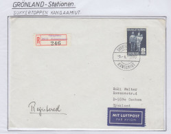 Greenland Station Sukkertoppen Kangaamiut Registered Letter Ca 9.6.1980 (GB182) - Stations Scientifiques & Stations Dérivantes Arctiques