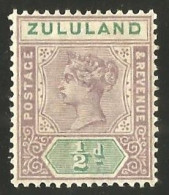 Zululand 1894. ½d Dull Mauve And Green. SACC14*, SG 20*. - Zululand (1888-1902)