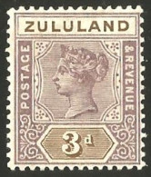 Zululand 1894. 3d Dull Mauve And Olive-brown. SACC17*, SG 23*. - Zululand (1888-1902)