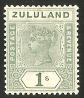 Zululand 1894. 1s Dull Green. SACC19*, SG 25*. - Zululand (1888-1902)