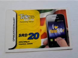 SURINAME US 20,-  / UNITS GSM  PREPAID/  / I LOVE TELE SUR     /    MOBILE CARD    **16294 ** - Surinam