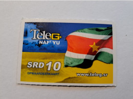 SURINAME US 10,-  / UNITS GSM  PREPAID/  /  SURINAME FLAG      /    MOBILE CARD    **16296 ** - Surinam