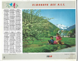 Almanach  Calendrier  P.T.T  -  La Poste -  1964 -vallee De Lesponne - Villeneuve Haute Provence - Tamaño Grande : 1961-70