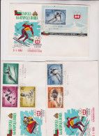 BULGARIA 1964 EXILE OLYMPIC GAMES  Imperforated Sheet & Set FDC Covers - Brieven En Documenten