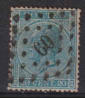 Timbre Oblitéré De Belgique Profil Gauche De 1866 N° 18  MI 15A - 1865-1866 Perfil Izquierdo