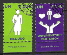 ONU, Nations-Unies, Vienne, Droits Des Personnes Handicapées 2008, Yv. 553/54 Oblitérés - Gebraucht