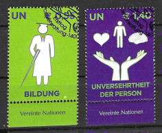 ONU, Nations-Unies, Vienne, Droits Des Personnes Handicapées 2008, Yv. 553/54 Oblitérés - Gebruikt