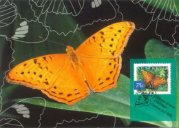 AUSTRALIA  : 2004, POSTAGE PRE PAID POSTCARD OF NATURE OF AUSTRALIA  RAINFOREST BUTTERFLIES WITH FD OF ISSUE STAMP. - Brieven En Documenten