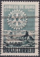 1955 Brasilien ° Mi:BR 874, Sn:BR 817, Yt:BR 600, Rotary Emblem And View Of Guanabara Bay In Rio De Janeiro/RJ - Usati