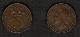 NETHERLANDS    5 CENTS 1948 (KM # 176) #7712 - 5 Centavos