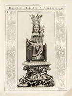 Recorte Revista La Esfera 1916. Esculturas Marianas. Virgen De Queralt - Silvio Lago - Ohne Zuordnung