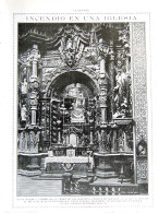 Recorte Revista La Esfera 1916. Incendio En Una Iglesia. Virgen De Las Angustias, Granada - Fot. Torres Molina - Sin Clasificación