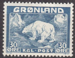 GRÖNLAND GROENLAND GREENLAND 1938 MI 6 - POLAR BEAR  OURS POLAIRE EISBÄR Ursus Maritimus - MNH (**) - Unused Stamps