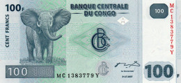 CONGO DEMOCRATIC REPUBLIC 100 FRANCS 2007 P-98a  UNC - Demokratische Republik Kongo & Zaire