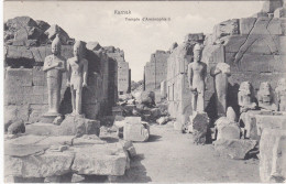 EG012 KARNAK - VUE SUR LES STATUES DE L'ENTREE DU TEMPLE D'AMENOPHIS 2 - RUINES - Louxor