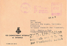 DDR Brief ZKD Afs Chemiekombinat Bitterfeld 1971 - Central Mail Service