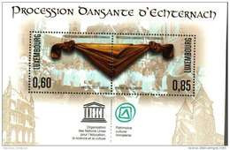 LUXEMBOURG Bloc De 2 Timbres(0,60 +0,85 Euro)Procession Dansante D'Echternach UNESCO Patrimoine Culturel Immatériel 2011 - Blocs & Feuillets