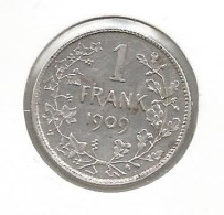LEOPOLD II * 1 Frank 1909 Vlaams * PRACHTIG * Nr 12699 - 1 Franc