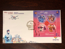 INDIA FDC COVER 2020 YEAR COVID  HEALTH MEDICINE STAMPS - Covers & Documents