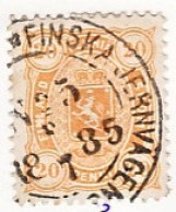 FINLAND : 1885 20 Penni Orange Yvert 23 Ambulant : FINSKA JERNVAGENS No 5 - Gebraucht