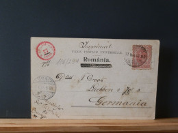 106/294  CP  ROIMANIA POUR ALLEMAGNE 1905 - Lettres & Documents